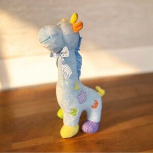 Linzy 13” Plush Polka Dot Rattle Blue 123 ABC Baby Stuffed Animals Lovey